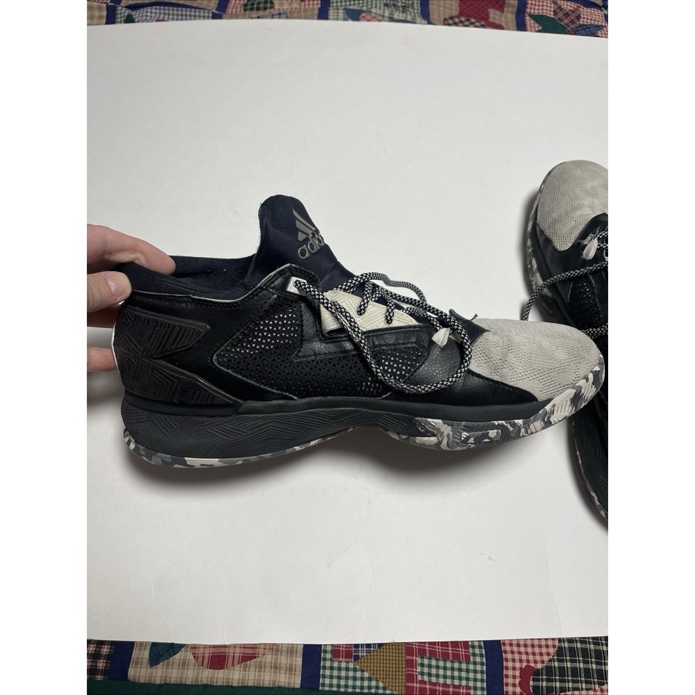 Adidas D Lillard 2,‎ White Black Camo Shoe Size 12 1/2